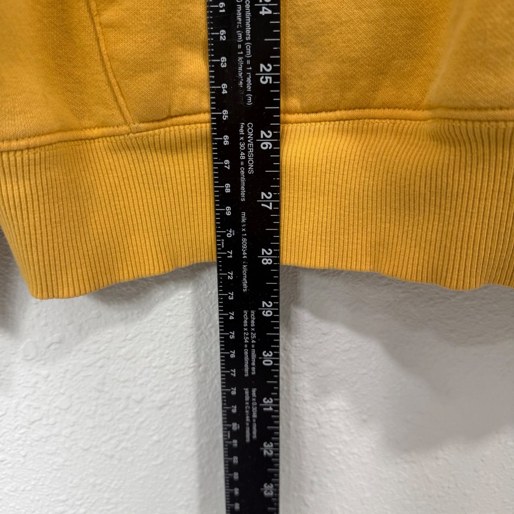 The North Face Mens Hoodie Mustard Yellow Graphic Logo Pullover Sweatshirt L - Picture 4 of 8